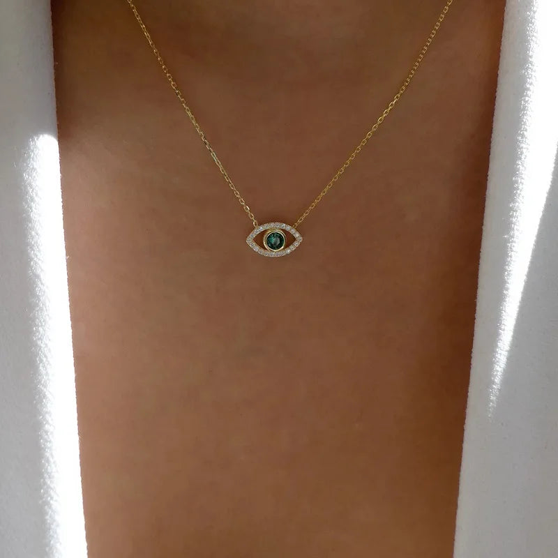 Turkiško stiliaus „Evil Eye“ kaklo grandinėlė moterims – elegantiškas apsaugos simbolis kasdienai