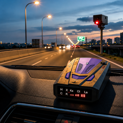 Automobilinis radarų detektorius su balso perspėjimu – 360° apsauga kelyje