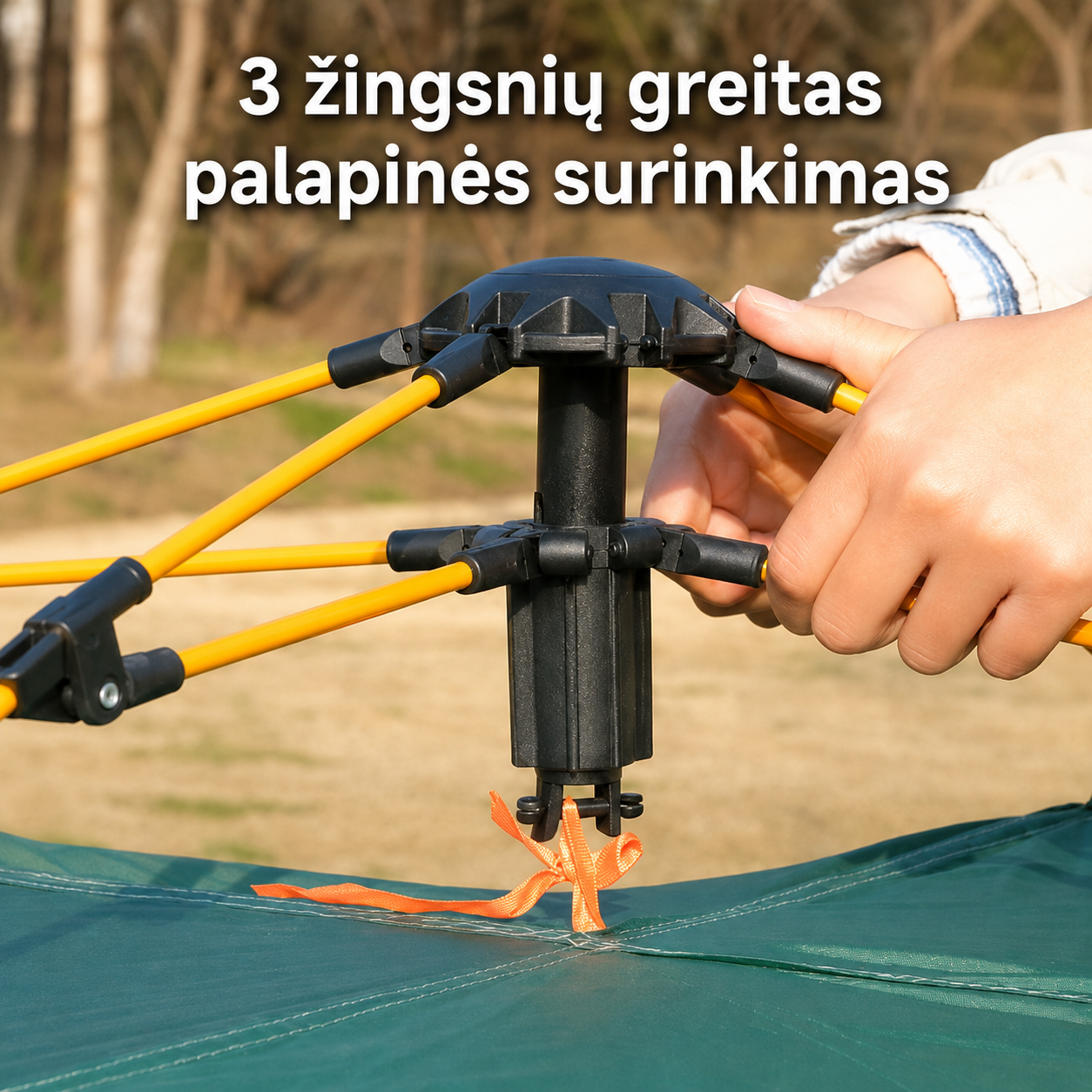 Automatiškai išsiskleidžianti turistinė palapinė 2–3 asmenims