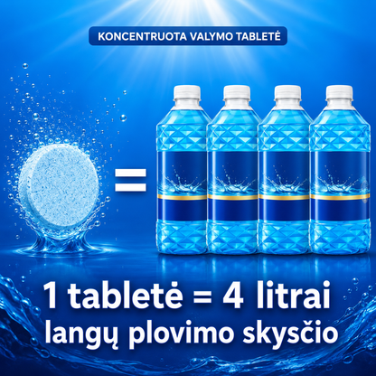 Automobilio stiklų plovimo tabletės