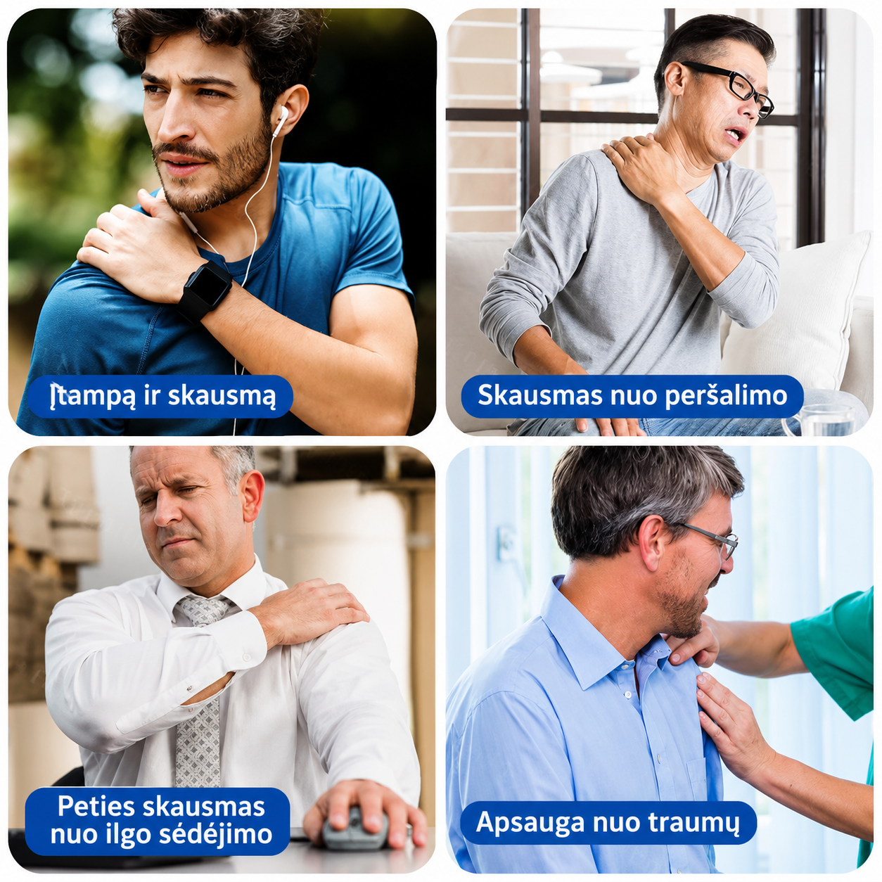 Pečių įtvaras / peties stabilizatorius sportui ir kasdieniam naudojimui