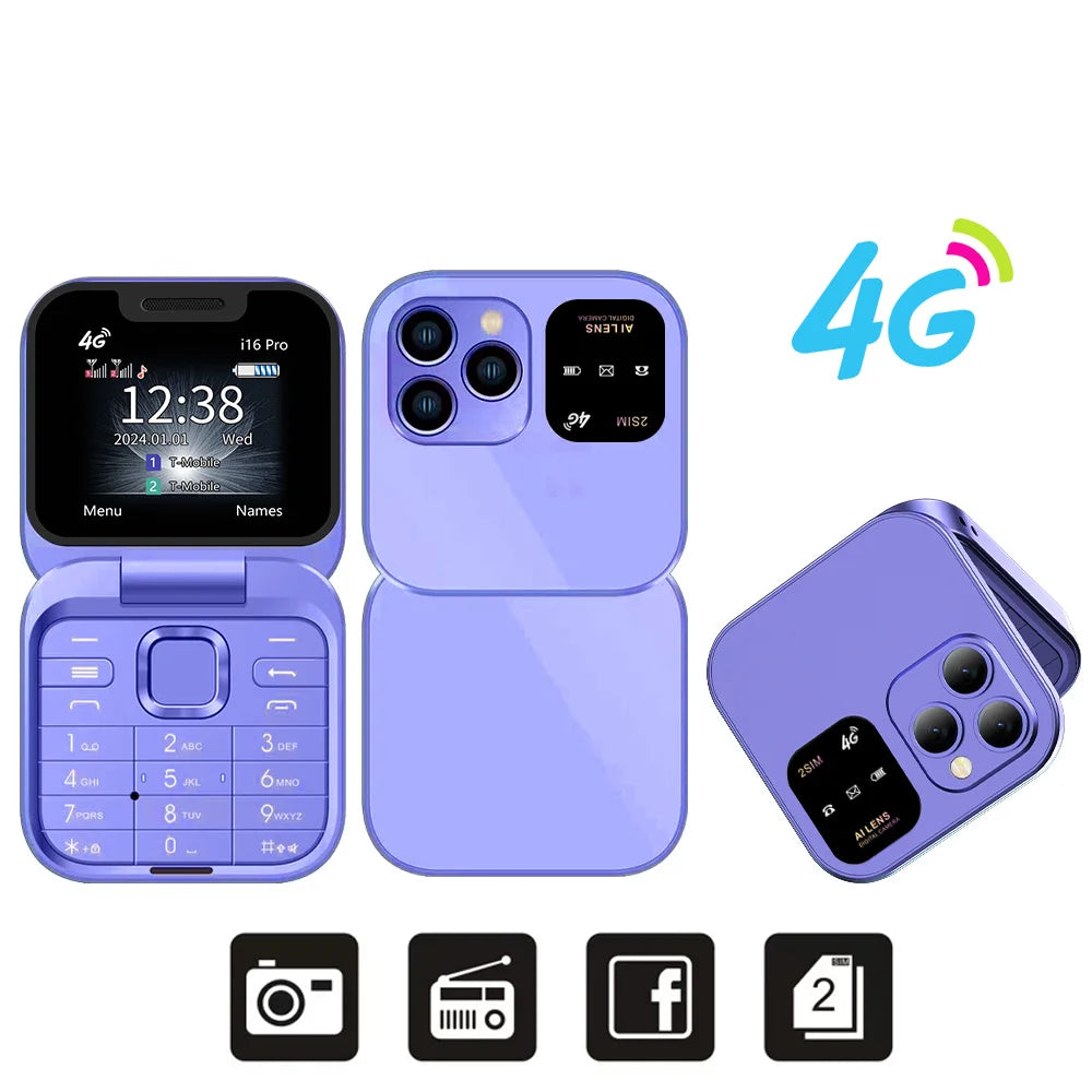 Mini sulankstomas telefonas su 4G LTE