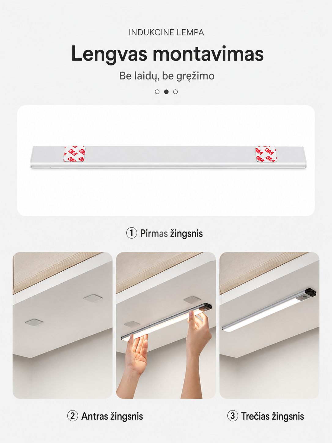 Įkraunama LED Spintelės Lempa - nuotrauka 6